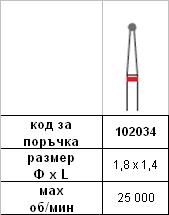 Диамантен пилител 1,8 х 1,4 червен фин