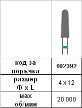 Диамантен пилител 4 х 12 зелен груб